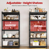 Yaheetech 2Pack Standing Shelf Units 5 Tier Adjustable Garage Shelves Metal Utility Rack Heavy Duty Industrial Shelving, 27.5" W x 12" D x 60" H - Black Yaheetech