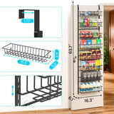 ElegantArray 8-Tier Pantry Door Oragnizer, Over The Door Pantry Organizer Rack and Storage, Hanging Spice Rack Shelves Door, Home Office Laundry Room Bathroom & Kitchen Organization Essentials Metal ElegantArray