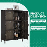 Letaya Metal Storage Locker,47" Steel Retro Cabinets 6 Doors Lockable,Adjustable Feet Organizer Cabinets for Employees Home Office School Gym (6 Letaya