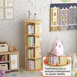 Rotating 360° Bookshelf – 4-Tier Solid Wood Corner Storage Rack for Small Spaces hhgrapehh