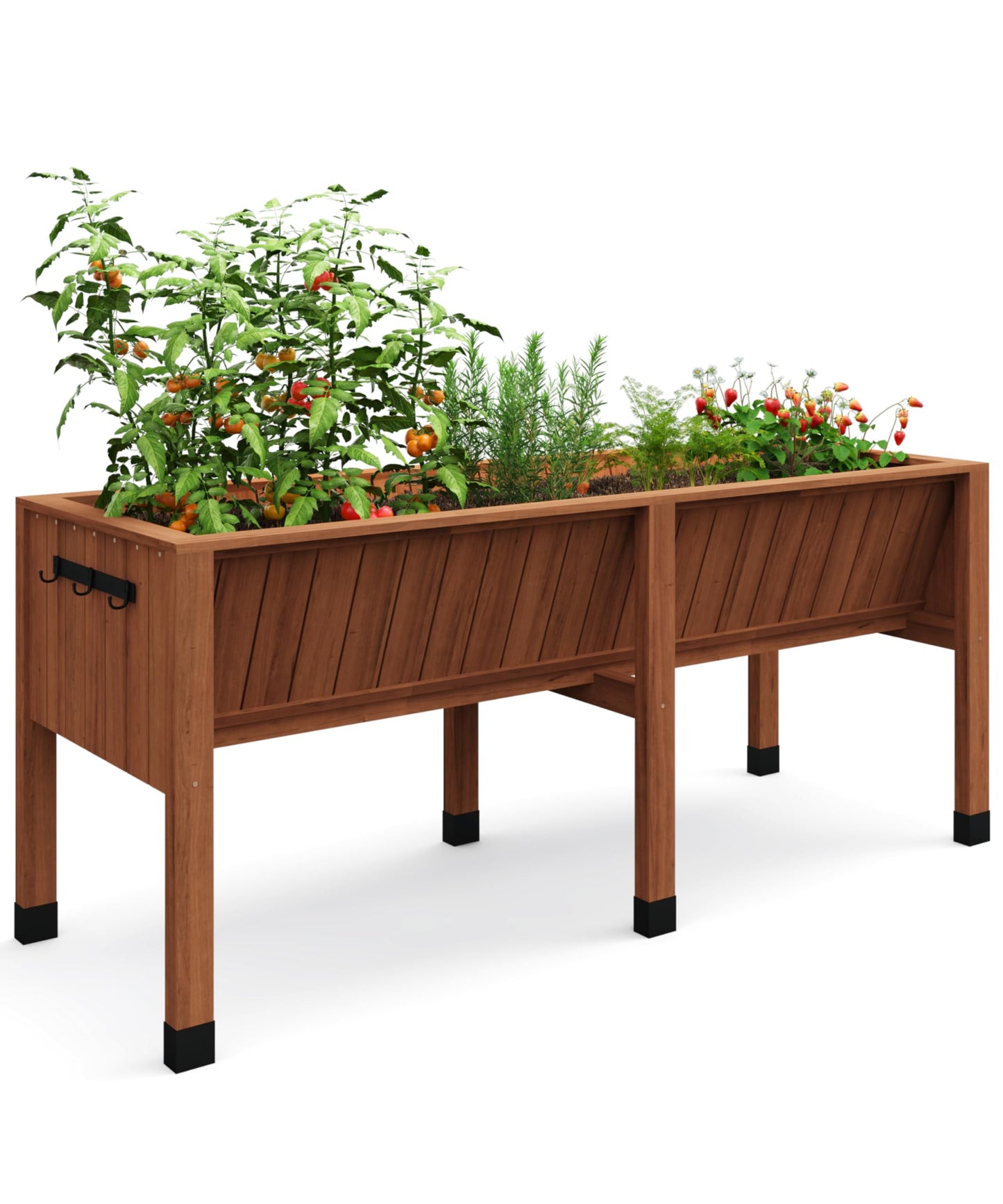 VORTEXTOVE 72x26x30in Raised Garden Bed with Legs-Wooden Elevated Raised Garden Beds Outdoor for Growing Vegetables and Herbs-Big Sturdy Standing Garden Bed Planter Box-Enhanced Depth,Acorn Brown