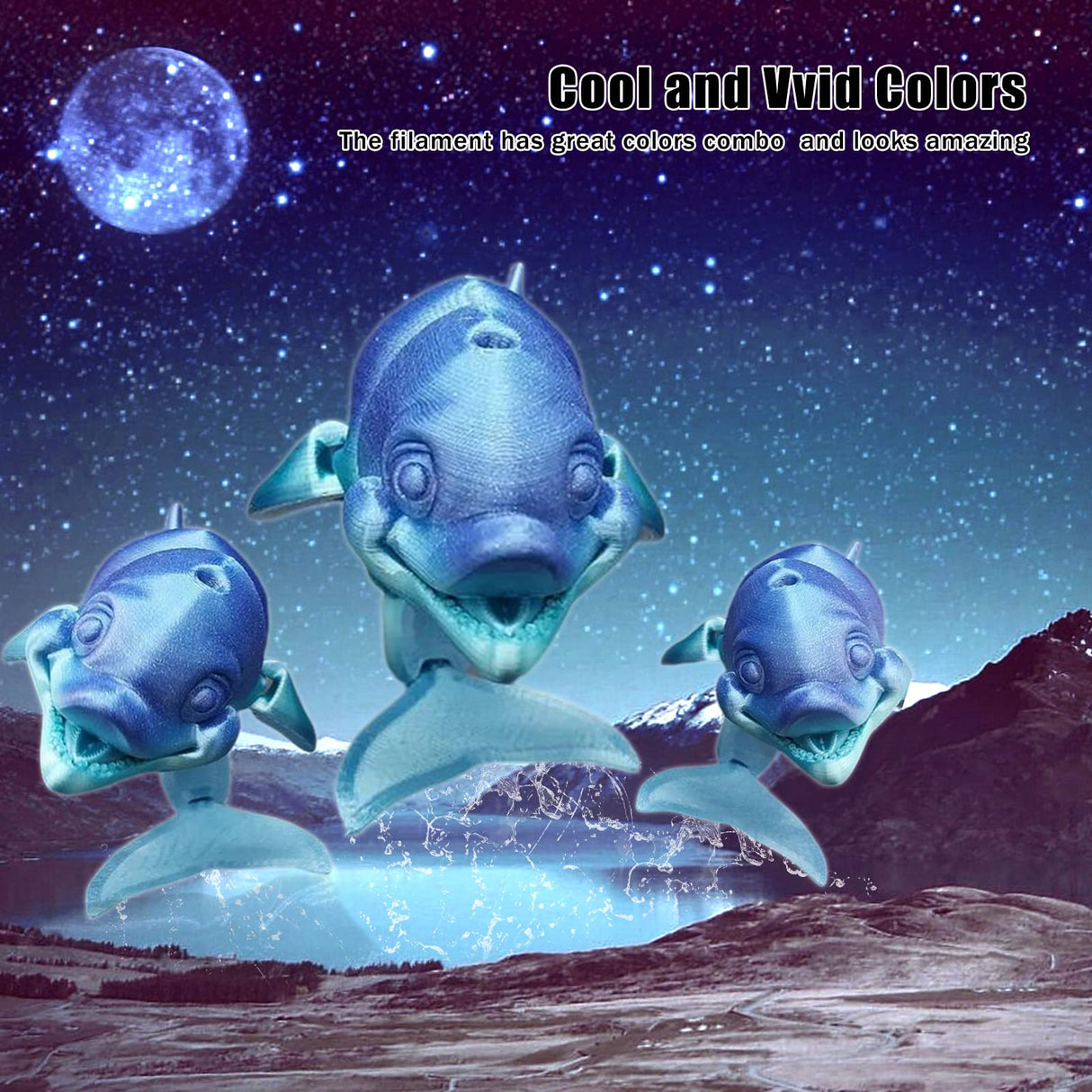 SIKENHO 3D Printer Filament, PLA Filament 1.75mm Silk Green Shiny Blue PLA Filament, 3D Printing Filament 1kg Spool (2.2lbs), Dimensional Accuracy +/- 0.02mm, 3D Filament 1.75 Fit Most FDM Printer SIKENHO