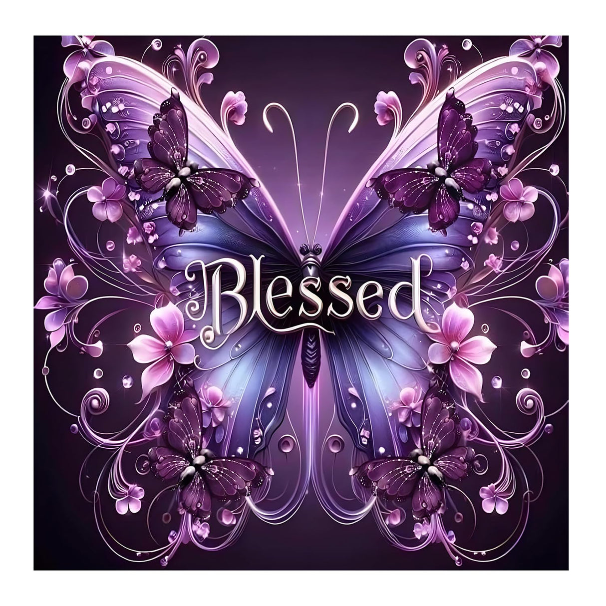 NWQZBYHT Butterfly Diamond Art Kits for Adults,Butterfly Flowers 5D Diamond Painting Kits for Beginner,DIY Round Full Drill Diamond Dots,Gem Art Kit for Adults Crafts Home Wall Decor 13.78x13.78 Inch NWQZBYHT