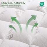 OLANLY Full Mattress Topper – Viscose Made from Bamboo Cooling Pillow Top, Plush Bed Topper with Breathable Quilted Design, Soft Full Mattress Pad for Back Pain Relief, White OLANLY