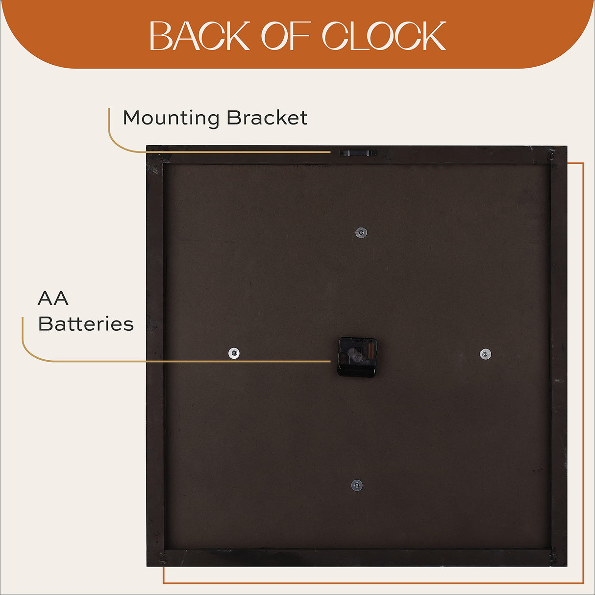 ALBEN Large Farmhouse Wall Clock - 24 inch Square Farmhouse Style Clock Bundled with Decorative Reversible Wooden Sign ALBEN