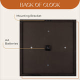 ALBEN Large Farmhouse Wall Clock - 24 inch Square Farmhouse Style Clock Bundled with Decorative Reversible Wooden Sign ALBEN