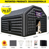 WARSUN Large Black Inflatable Nightclub 20x16.5x12Ft Inflatable Party Tent with Logo Area Inflatable Night Club Tent for Adults Wedding Birthday Raves Dance Floor Yard Party Business WARSUN