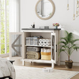 ANWBRAOD Farmhouse Buffet Cabinet 31.4" Sideboard Storage Cabinet with Barn Door and Adjustable Shelf Wood Rustic Accent Cabinet for Dinning Room, Kitchen, Hallway ULSC003W ANWBROAD