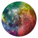 Space Rainbow Moon Puzzles for Adults 1000 Pieces, Planet Round Solar System Jigsaw Puzzles, Hard Galaxy Circle Puzzles PPuzzling