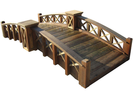 SamsGazebos Secret Garden Bridge with Half-Halved Lattice Rails 7 ft SamsGazebos