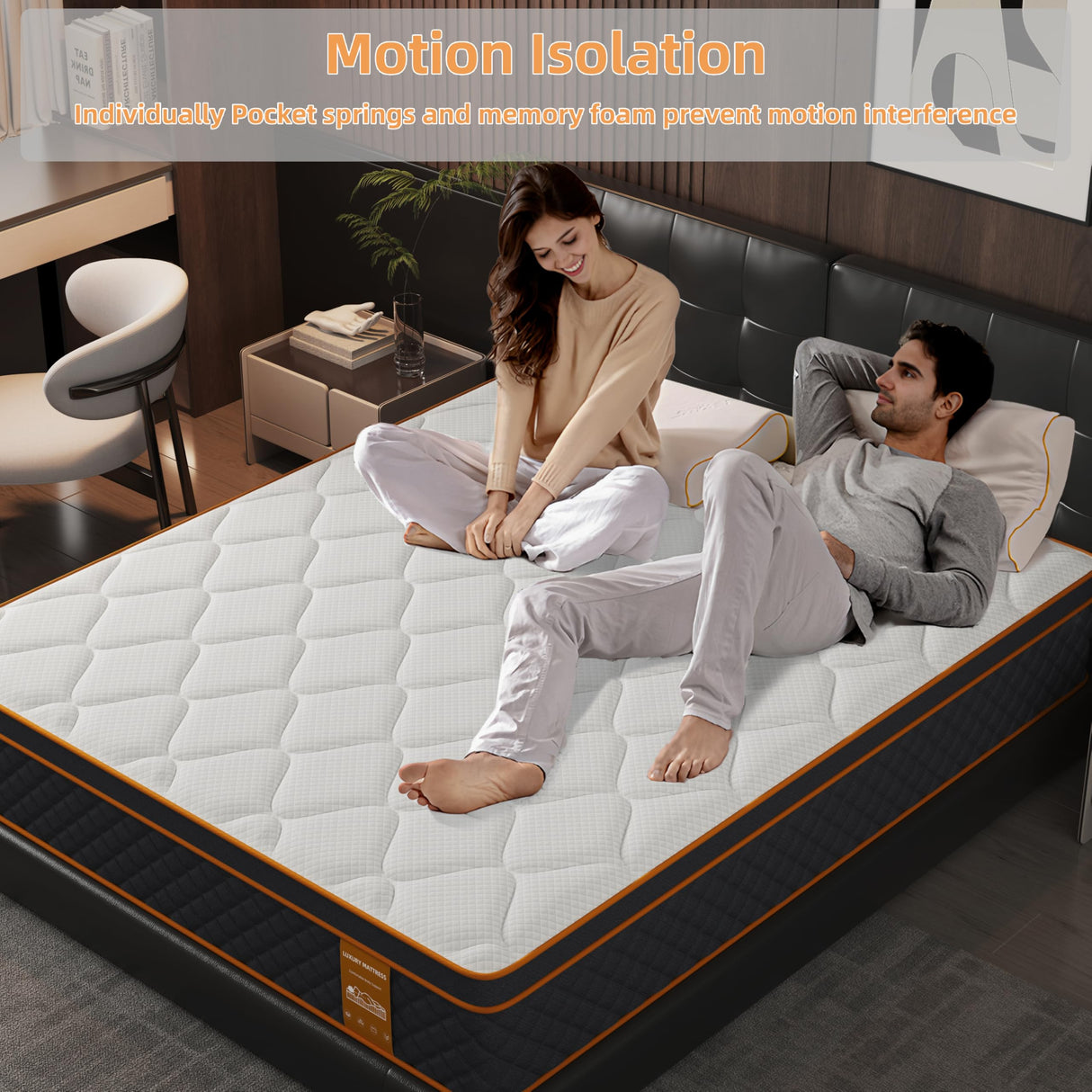 Qabefy King Mattress, 10 Inch Memory Foam Hybrid Mattress in a Box, Medium Firm and Individually Pocket Springs - Pressure Relief, CertiPUR-US Certified, Motion Isolation Qabefy
