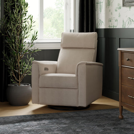 NAMESAKE Willa Plus Electric Power Recliner Chair with Headrest & USB Ports - Water & Stain Resistant Nursery Glider Rocking Chair for Nursing - GREENGUARD Gold Certified 270° Swivel Glider Recliner NAMESAKE