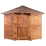 ALEKO Traditional Sauna | Indoor or Outdoor | Wet Steam Dry Traditional | SKD8RCED | Canadian Red Cedar | Asphalt Roof | 8 kW UL Certified Heater | 8 Person | (Red Cedar, 8 Person) ALEKO