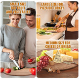 Patelai 12 Piece Round Wood Cutting Board Pizza Peel with Handle Laser Engraving Serving Board Charcuterie Cheese Bread Cutting Board Bulk for DIY Wedding Housewarming Gift (12 Inch,Acacia Wood) Patelai