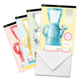 Katy Sue Watering Can Blossoms & Blooms Card Making Kit. 8 Shaped Cards, 3 Sheets of Floral Die Cut Decoupage, 8 Envelopes, Adhesive Foam Pads, & Instructions. For Card Making Supplies & Card Crafting Katy Sue