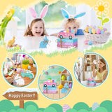 5 Pieces Easter Tiered Tray Decor Easter Farmhouse Wood Decor 3 Faux Books Bundle with Twine Easter Truck Sign and Wood Rabbit Sign Bunny Egg Spring Wooden Sign Tiered Tray for Easter Decor (Bunny) Blulu