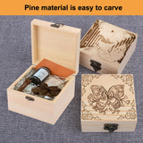 GNIEMCKIN 8 Pack Wooden Box, Unfinished Unpainted Wood Boxes for Crafts, DIY Projects, and Jewelry Storage (6x6x4 inch) GNIEMCKIN