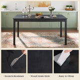 YUMPIE 7-Piece Farmhouse Dining Table Set for 6 People, 60" Wood Dining Kitchen Table & Chairs Set, Kitchen Table with 6 Upholstered Chairs, Perfect for Restaurant, Grey & White YUMPIE