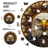 Bald Eagle Wooden Puzzle for Adults 500 Piece, Mandala Wooden Jigsaw Puzzles, Inspiring Puzzle, Beautiful Wooden Puzzle with Box Birthday Gifts for Adults and Kids Family Game(16.5 * 16.5in) Reouinty