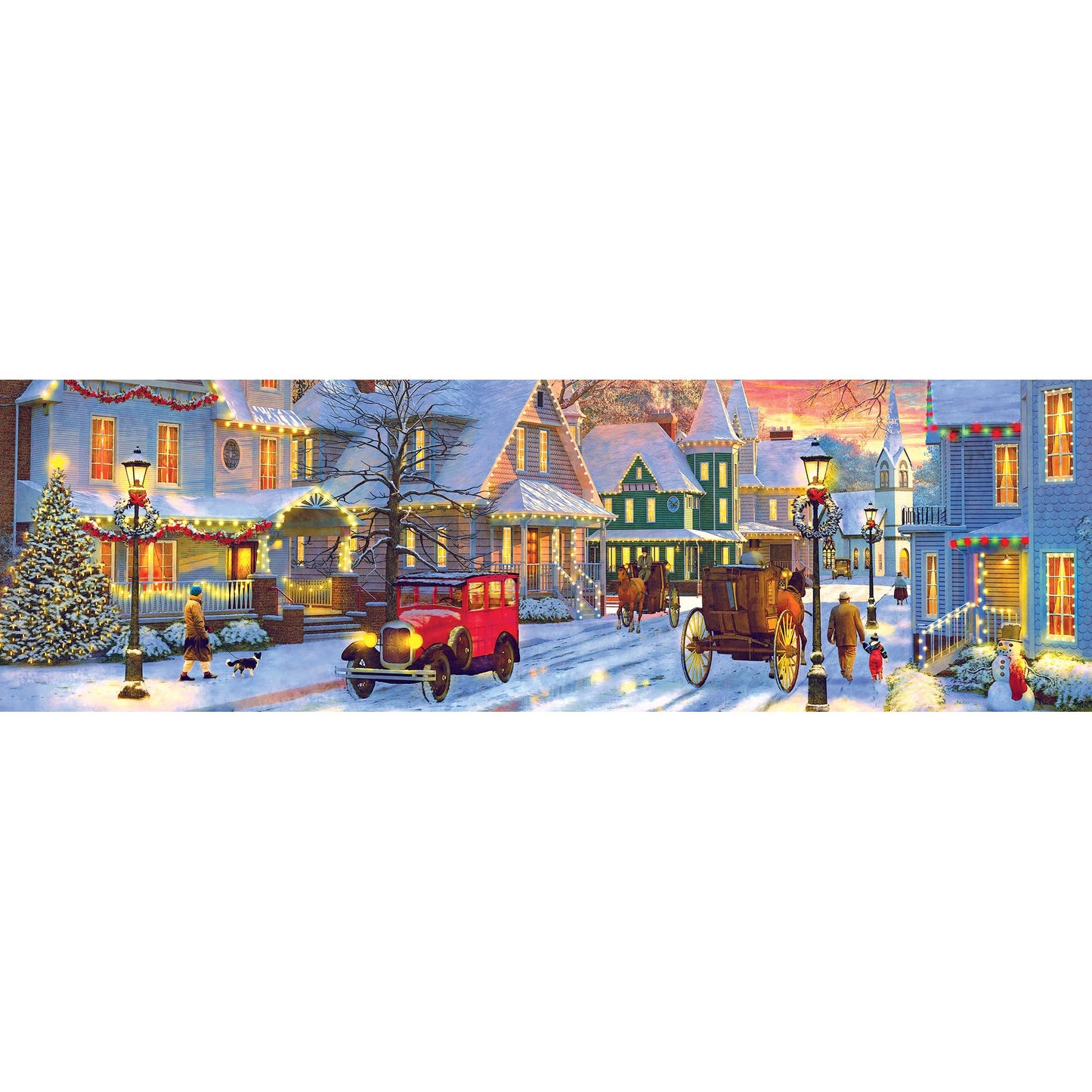 RoseArt - Kodak - Panoramic Christmas Evening - 750 Piece Jigsaw Puzzle for Adults