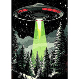 MXJSUA DIY Diamond Painting Kits for Adults, Alien Spaceship Diamond Gem Art Painting for Beginners, Diamond Picture with Full Round Drill Dots Craft Set Gift, 12x16 Inch MXJSUA