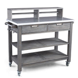 Homestyles Maho Gray Teak Potting Bench homestyles