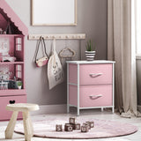 Sorbus Nightstand with 2 Drawers - Kids Bedside Furniture End Table Night Stand - Steel Frame, Wood Top & Easy Pull Fabric Bins - Dresser & Chest for Home, Bedroom Accessories, Office & College Dorm Sorbus