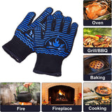 Recoty BBQ Gloves, 1472°F Extreme Heat Resistant Grill Gloves, Non-Slip Food Grade Silicone Oven Mitts Gloves for Kitchen, Cooking, Barbecue, Baking, Smoker (11inch) Recoty