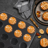MARIWEI 2 Pack Premium Bakeware 24-Cup, Mini Muffin Pan, Dishwasher Oven Safe (Black, Steel) MARIWEI