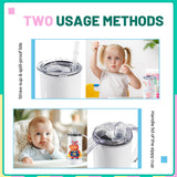 Joyclub 6 Pack Sublimation Sippy Cups Toddler Tumbler Blanks 12 oz Kids Sublimation Tumbler with Handle Stainless Steel Insulated Skinny Straight with Splash-proof Lid and Straw Joyclub
