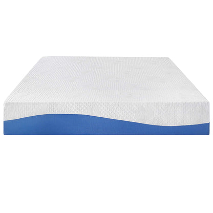 PrimaSleep Cal King Mattress, 10 Inch Gel Memory Foam Mattress, Gel Infused for Comfort and Pressure Relief, CertiPUR-US Certified, Bed-in-a-Box, Medium Firm, Blue, Cal King Size