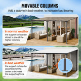 VEVOR Lean to Gazebo for Patio, 10' x 14' Hard Top Gazebo with Aluminum Frame, Wall Mounted & Freestanding Pergola, UV Resistant Polycarbonate Roof, Outdoor Patio Awnings for Deck, Garden and Backyard VEVOR