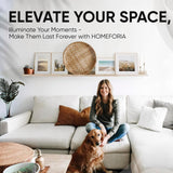 Homeforia 24x36 Poster Frame Wood, High End Natural Oak 24 x 36 Large Picture Frame with Mat 20 by 30, 24x36 Light Wooden Frames Matted to 20x30 Photo, 36x24 Frames, Tempered Glass, Wall Kit, Set of 1 Homeforia