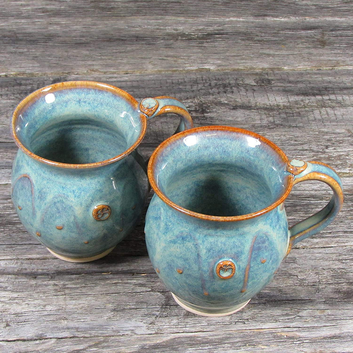 Handmade Irish Coffee & Tea Mugs. Set of Two Hand-Thrown Cups 300ml Castle Arch Pottery Ireland