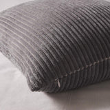 Topfinel Neutral Grey Decorative Throw Pillow Covers 18x18 Inch Set of 4,Modern Farmhouse Striped Corduroy Cushion Cases,Square Euro Shams for Sofa,Bedroom,Floor,Car(45cm Dark Gray) Topfinel