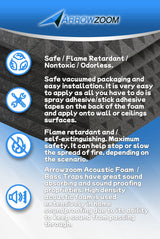 Arrowzoom New 12 Pieces 10x10x2inch Soundproofing Insulation Pyramid Acoustic Wall Foam Padding Studio Foam Tiles AZ1034 Pearl White Arrowzoom