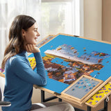 Becko US 2000 Piece Tilting & Rotating Jigsaw Puzzle Table with 8 Drawers & Cover, Foldable Jigsaw Puzzle Board with 5 Tilt Angles & Height Adjustment, Puzzle Storage, for 2000 Pieces Jigsaw Puzzles Becko US