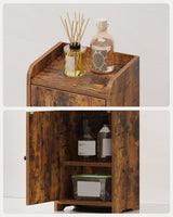 Hzuaneri Bathroom Storage Cabinet, Corner Floor Cabinet with 2 Doors and Adjustable Shelf, Narrow Toilet Paper Cabinets, Bathroom Organizer for Small Spaces, Rustic Brown BC19901X Hzuaneri