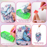 Saillong 2 Pcs Dream Catcher Diamond Art Painting Kits for Adults DIY Purple Butterfly Suncatcher Hanging Diamond Art Painting Wind Chime Hanging for Home Window Door Decor Saillong