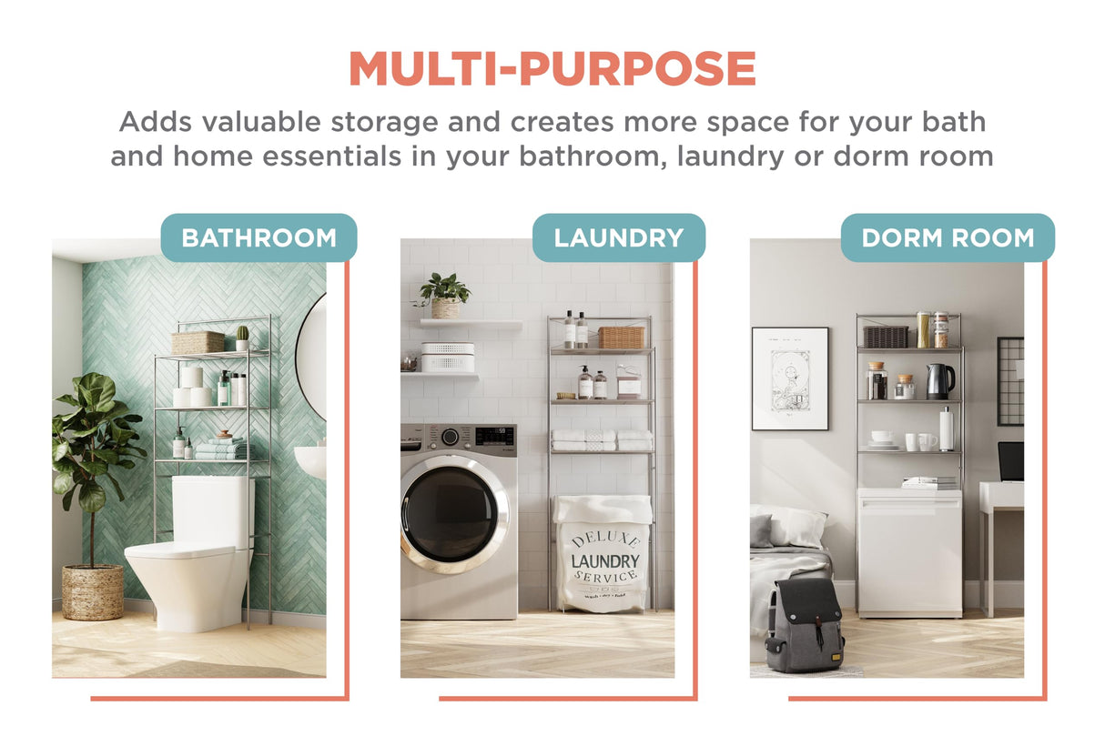 Zenna Home 2523NN Over the toilet storage, 23.25 x 64.7, Satin Nickel Zenna Home