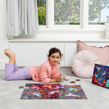 Crocodile Creek 100-Piece Jigsaw Puzzle for Kids Ages 5 and Up - Fun and Educational Table or Floor Holographic Foil Puzzle - Heavy-Duty Box for Storage - Unicorn Galaxy - 24" x 18" Finished Crocodile Creek