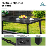 MFSTUDIO Patio Bar Set of 7, Outdoor Bar Height Table and Chairs, 1 x Heavy Duty Metal Slat High Top Bar Table with 6 x Swivel Outdoor Bar Stool, Breathable Textilene Fabric MFSTUDIO