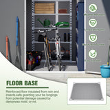 Jaxilyn 6x6 Resin Outdoor Storage Shed Kit Plastic Sheds Perfect to Store Patio Furniture, Garden Tools Bike Accessories, Beach Chairs and Lawn Mower, Grey & White Jaxilyn