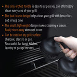 Yukon Glory™ Premium BBQ Grill Brush Easy Grip Double Pad Stainless Steel Cleaner for Gas and Charcoal Grill- Safe for Ceramic, Steel, Cast Iron Grill Grate- Grilling Gifts Yukon Glory