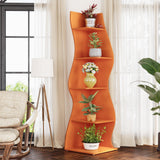 LITTLE TREE Small Corner Shelf, Modern 5-Tier Wall Corner Bookshelf, Stylish Bookcase Storage Rack for Small Space, Living Room, Bedroom LITTLE TREE