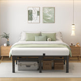NKZ King Size Bed Frame 16 Inch, Metal Bed Frame & Box Spring 2 in 1 Platform with Round Corner Legs, 4000lbs Weight Capacity Reinforced Metal Frame, Headboard Hole, Noise-Free, Easy Assembly NKZ