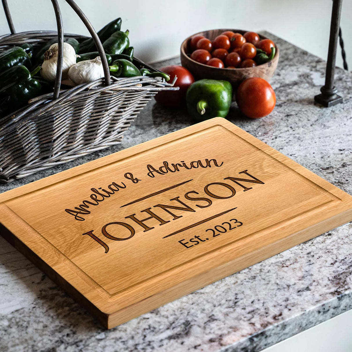 Personalized Wood Cutting Boards, 9 Designs, Custom Engraved Gifts Chopping Block, Couple Gift for Wedding, Anniversary, Bridal Shower, Engagement, House Warming Gifts New Home, Gifts for Mom - Dad Kenzal Customized