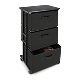 MAX Houser Dresser Storage with 3 Drawers, Fabric Dresser Tower, Vertical Storage Unit for Bedroom, Closet, Office, Black MAX Houser