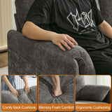 WUTUTUEE 65" Chenille Loveseat Sofa, Modern 2 Seater Love Seat Couch with Armrest Pillows & Pockets, Upholstered Tufted Loveseat Couches for Living Room Bedroom, Easy Assembly, Light Grey WUTUTUEE