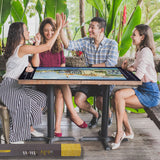 Lwoeo Jigsaw Puzzle Mat Roll Up, No Creases 49.2” x 35” Rubber Saver Pad Up to 3000 Pieces, Black Large Puzzel Matte Rollup with 6 Sorting Trays & 1 Storage Bag. Ideal for Holiday and Birthday Lwoeo